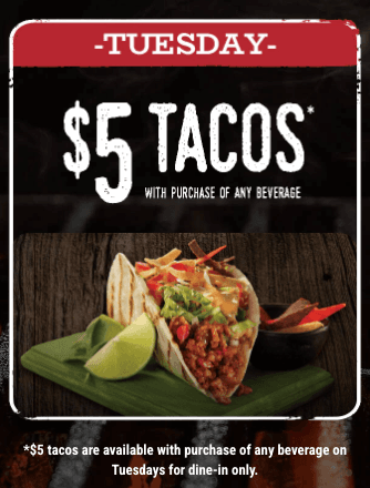 $5 Tacos - Every Tuesday image